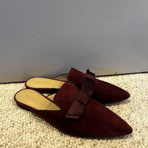 NEW Ann Taylor Women's Elsie Suede Bow Slides